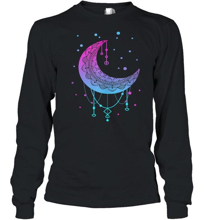 Kawaii Colorful Pastel Goth Moon shirt Long Sleeved T-shirt