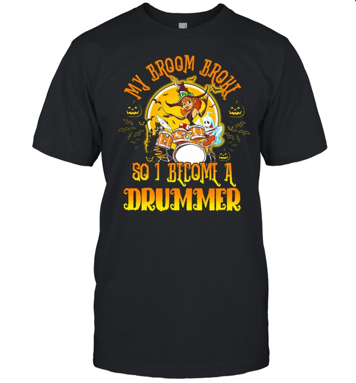 My Broom broom do I become a drummer Halloween shirt Classic Men's T-shirt