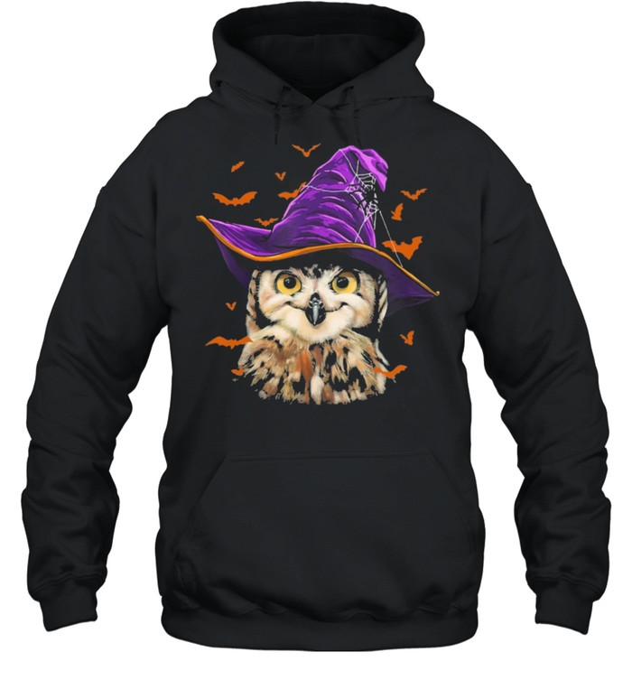 Owl Wearing Magic Halloween Hat shirt Unisex Hoodie