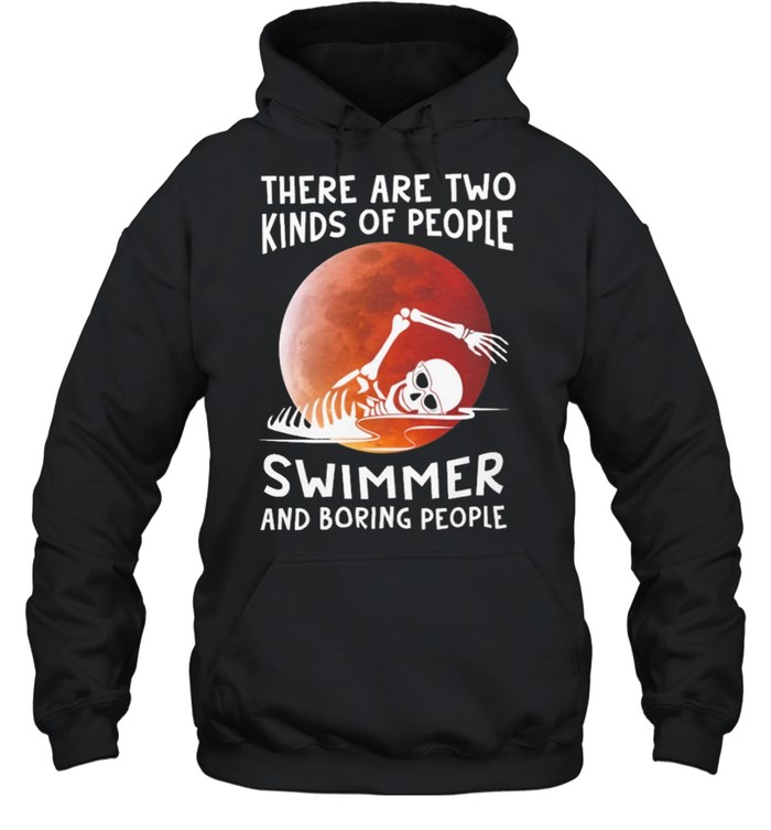 Skeleton there are two kinds of people swimming and boxing people shirt Unisex Hoodie