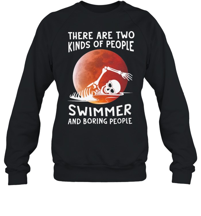 Skeleton there are two kinds of people swimming and boxing people shirt Unisex Sweatshirt