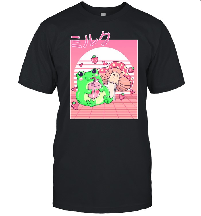 Cottagecore Aesthetic Frog Strawberry Milk Mushroom Kawaii T-shirt Classic Men's T-shirt