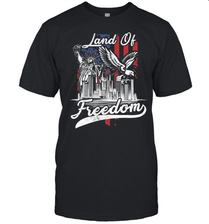 Statue of Liberty land of freedom American flag shirt Classic Men's T-shirt