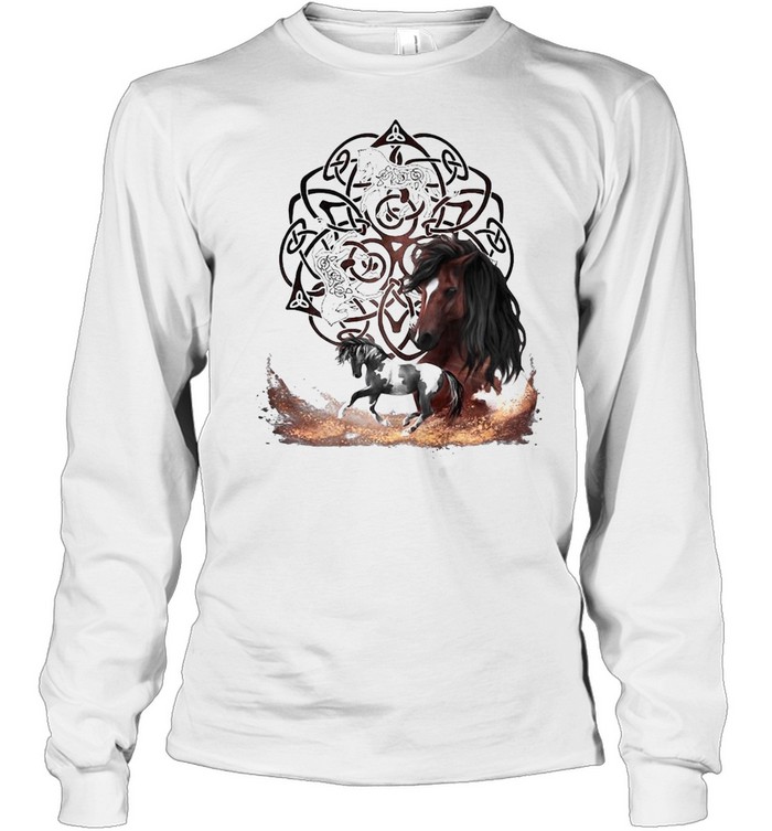 Celtic Knot Horse Men Women T-shirt Long Sleeved T-shirt