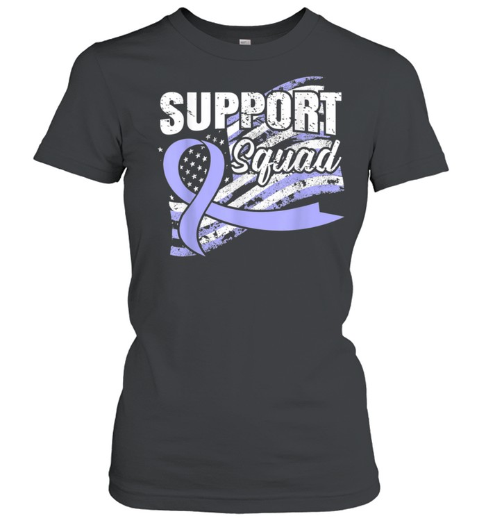 Gastric Cancer Support Squad USA Flag Awareness Ribbon shirt Classic Women's T-shirt