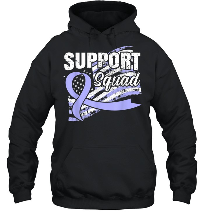 Gastric Cancer Support Squad USA Flag Awareness Ribbon shirt Unisex Hoodie