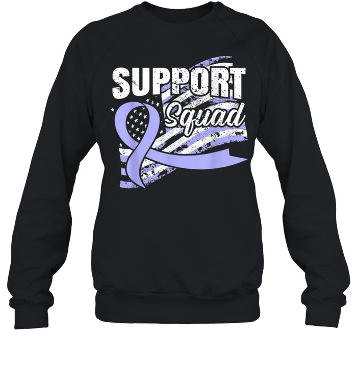 Gastric Cancer Support Squad USA Flag Awareness Ribbon shirt Unisex Sweatshirt