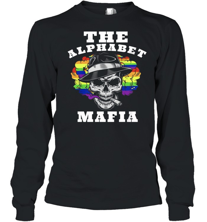 LGBT Skull smoking the alphabet mafia shirt Long Sleeved T-shirt