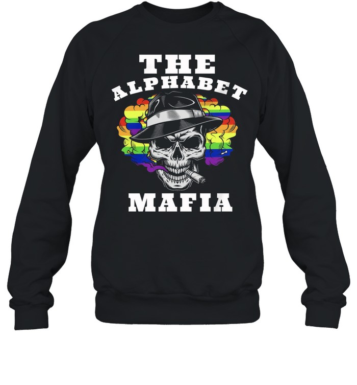 LGBT Skull smoking the alphabet mafia shirt Unisex Sweatshirt