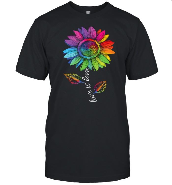 LGBTQ Rainbow Sunflower Flower Gay Pride Equality Love shirt Classic Men's T-shirt