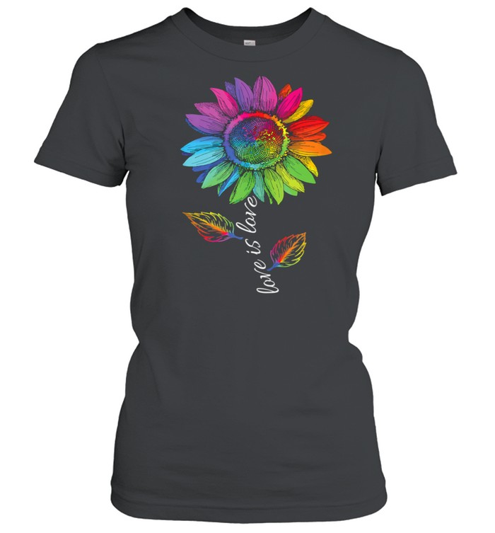 LGBTQ Rainbow Sunflower Flower Gay Pride Equality Love shirt Classic Women's T-shirt