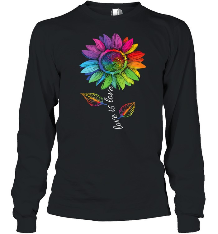 LGBTQ Rainbow Sunflower Flower Gay Pride Equality Love shirt Long Sleeved T-shirt