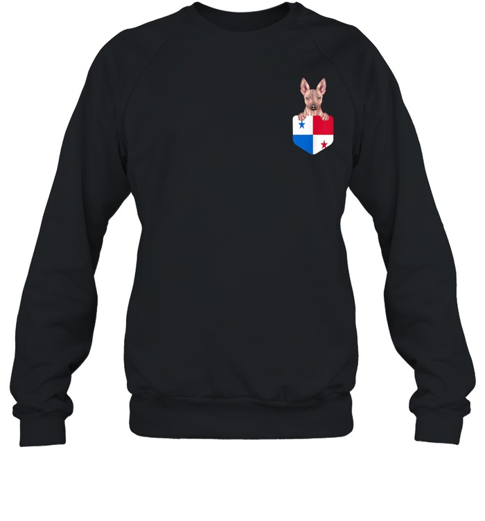 Panama Flag American Hairless Terrier Dog In Pocket shirt Unisex Sweatshirt