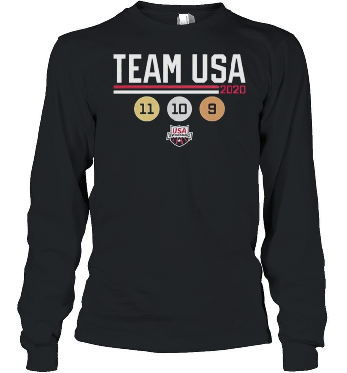 Team USA 2020 Swimming medal count shirt Long Sleeved T-shirt