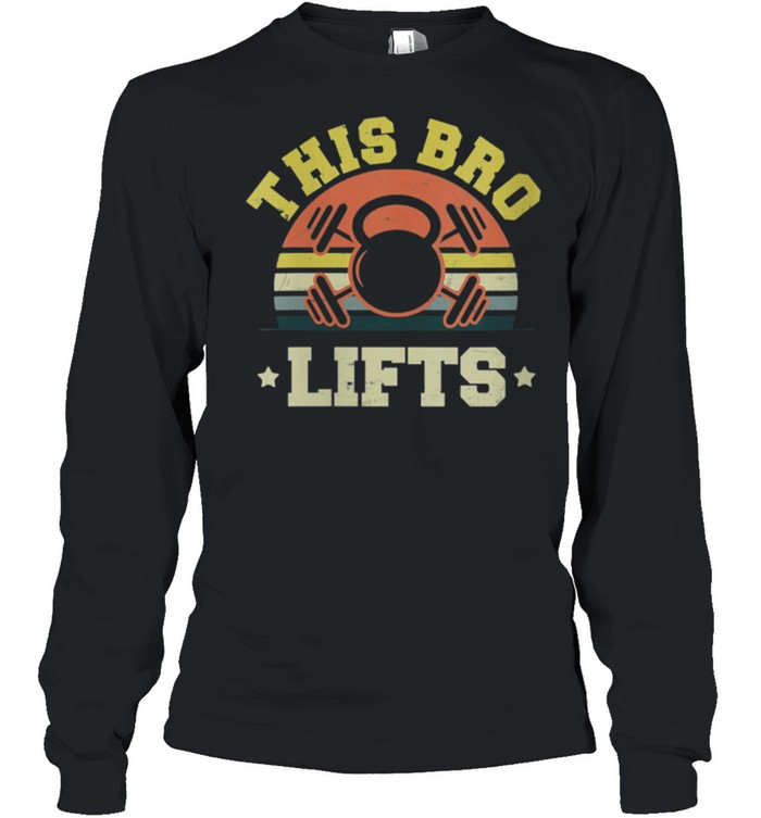 This Bro Lifts Vintage Retro Design Kettlebell shirt Long Sleeved T-shirt