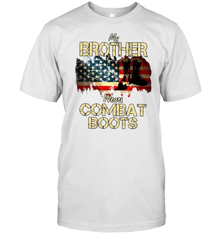 American Flag My Brother Wears Combat Boots T-shirt Classic Men's T-shirt