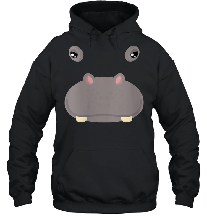 Animal Face Hippo Costume Halloween Adults shirt Unisex Hoodie