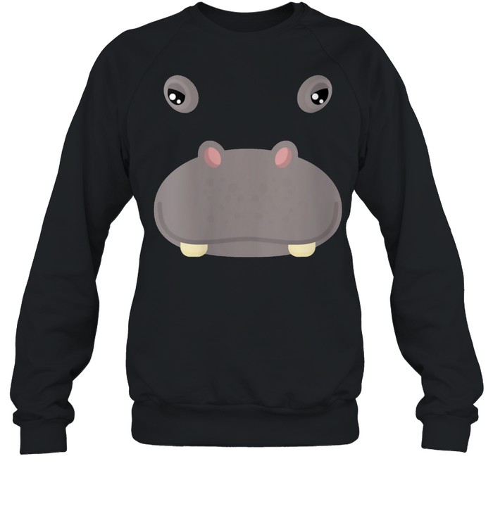 Animal Face Hippo Costume Halloween Adults shirt Unisex Sweatshirt