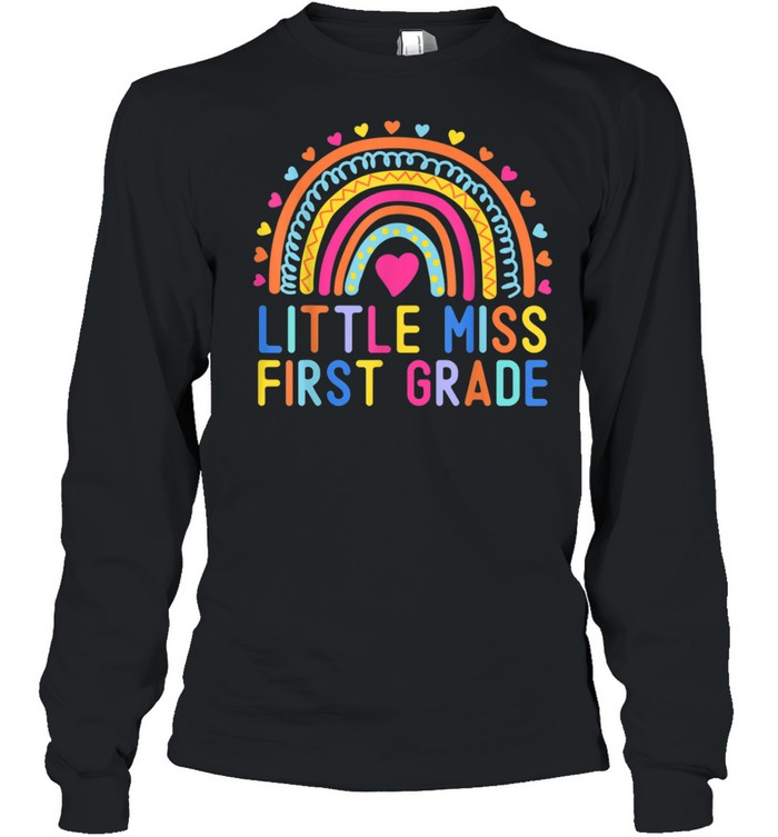 Kids Little Miss First Grade Girls Back To School 1st Grade shirt Long Sleeved T-shirt