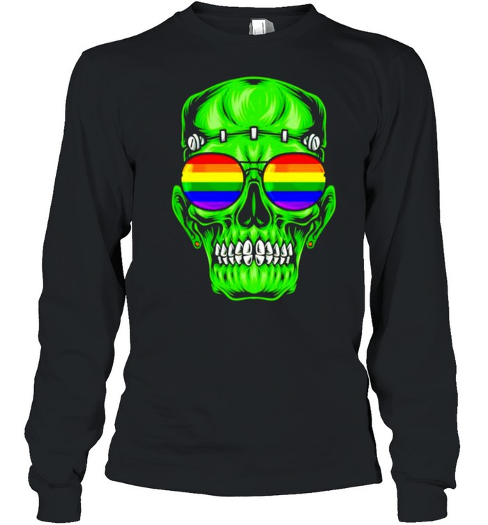 LGBT Frankenstein glasses rainbow shirt Long Sleeved T-shirt