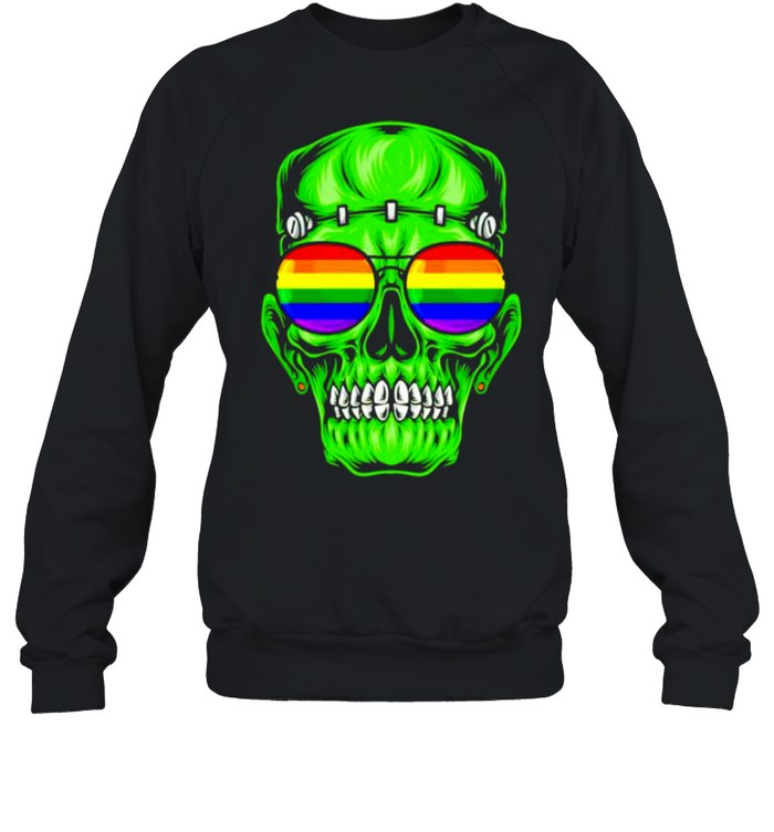 LGBT Frankenstein glasses rainbow shirt Unisex Sweatshirt