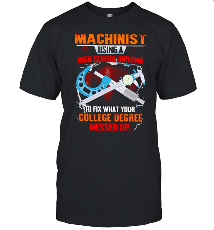 Machinist using a high school diploma to fix shirt Classic Men's T-shirt