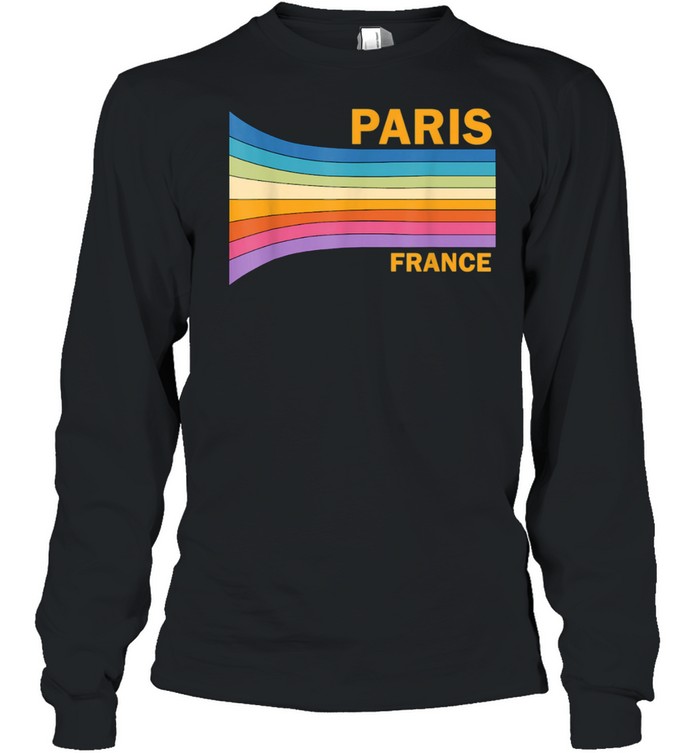 Retro Vintage 70s Paris France shirt Long Sleeved T-shirt