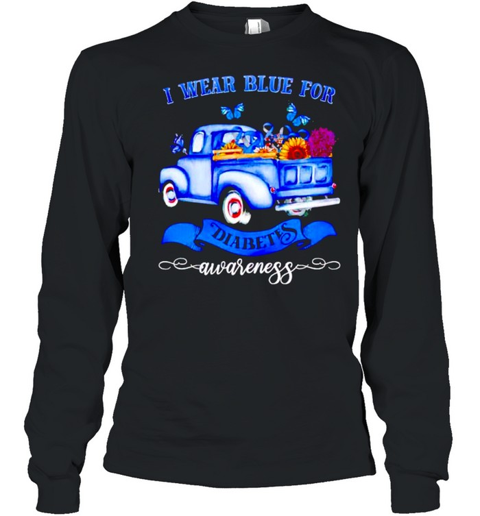 Truck I wear blue for diabetes awareness shirt Long Sleeved T-shirt