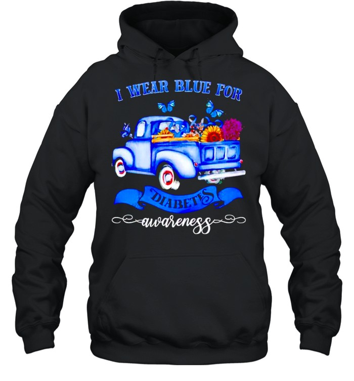 Truck I wear blue for diabetes awareness shirt Unisex Hoodie