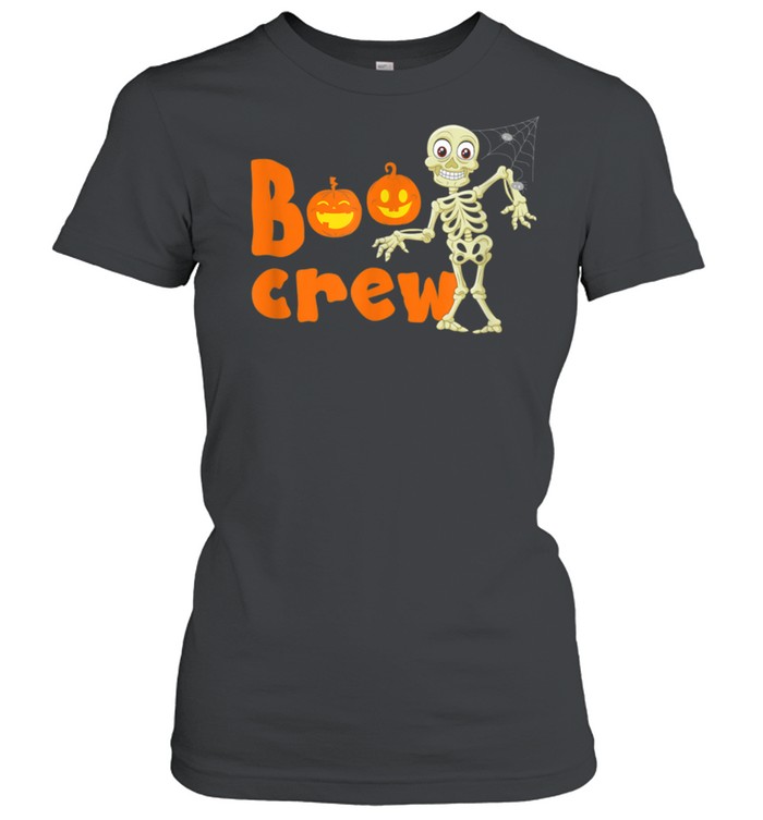 Boo Crew Skeleton and Pumpkins Halloween shirt Classic Women's T-shirt