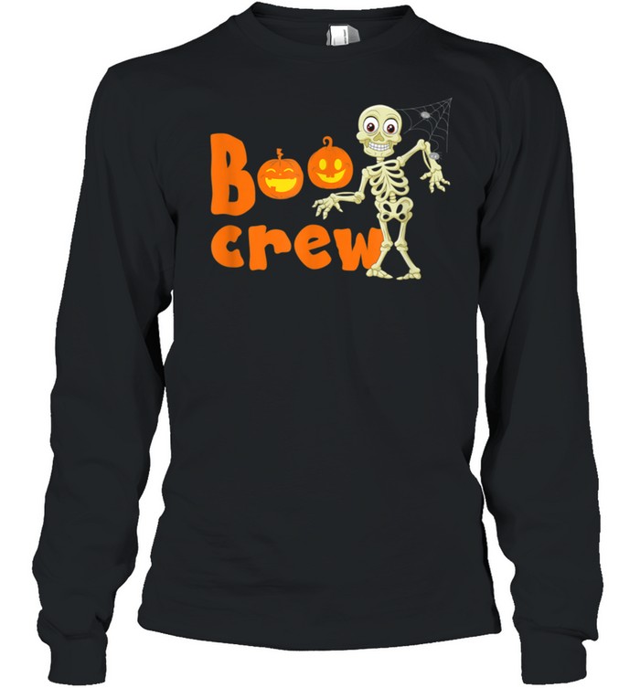 Boo Crew Skeleton and Pumpkins Halloween shirt Long Sleeved T-shirt