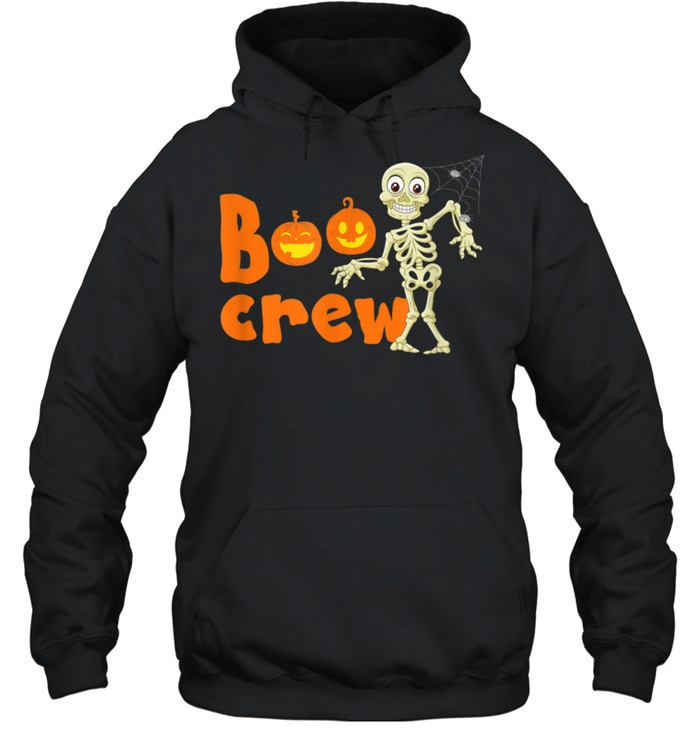 Boo Crew Skeleton and Pumpkins Halloween shirt Unisex Hoodie