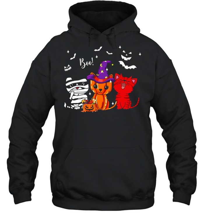 Cats Witch Boo Happy Halloween Unisex Hoodie