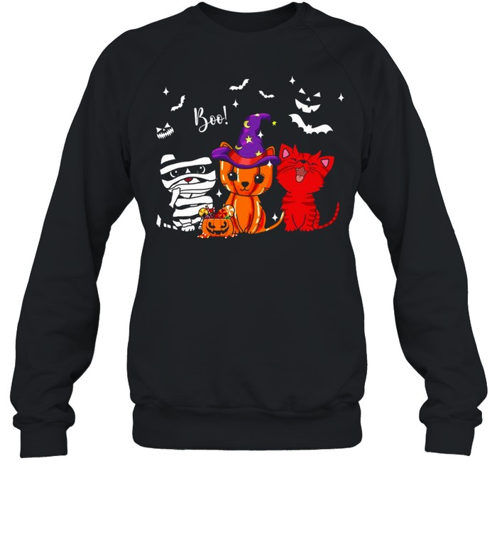 Cats Witch Boo Happy Halloween Unisex Sweatshirt