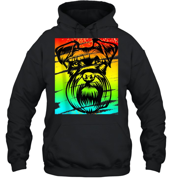 Cool Big Face Dog Style Image of Schnauzer shirt Unisex Hoodie