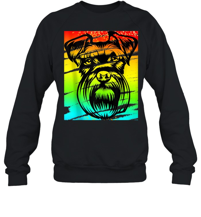 Cool Big Face Dog Style Image of Schnauzer shirt Unisex Sweatshirt