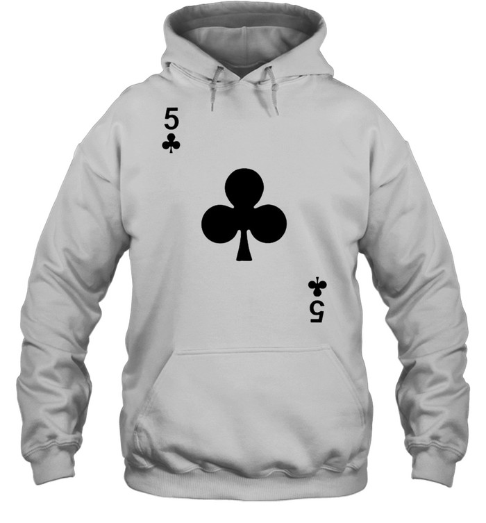 Five of clubs blackjack playing cards shirt Unisex Hoodie