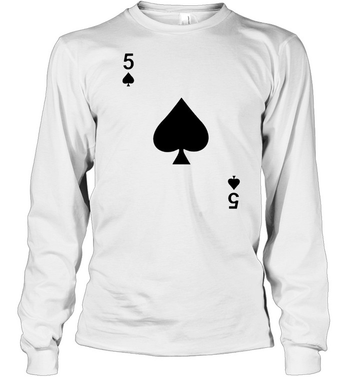 Five of spades blackjack playing cards shirt Long Sleeved T-shirt