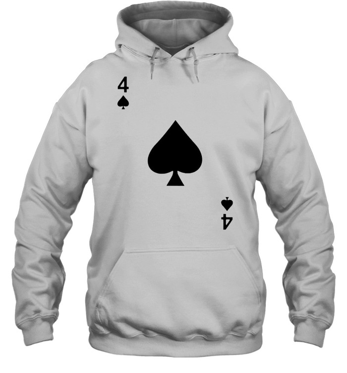 Four of spades blackjack playing cards shirt Unisex Hoodie