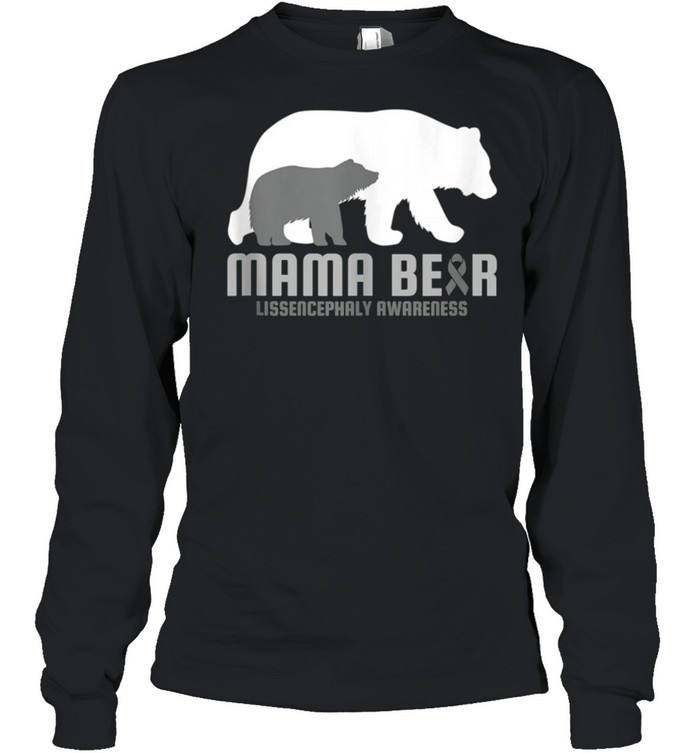 Lissencephaly Awareness Brain Disease Related Mama Bear Ribb shirt Long Sleeved T-shirt