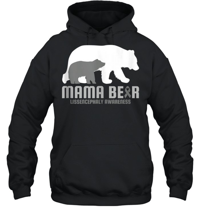 Lissencephaly Awareness Brain Disease Related Mama Bear Ribb shirt Unisex Hoodie