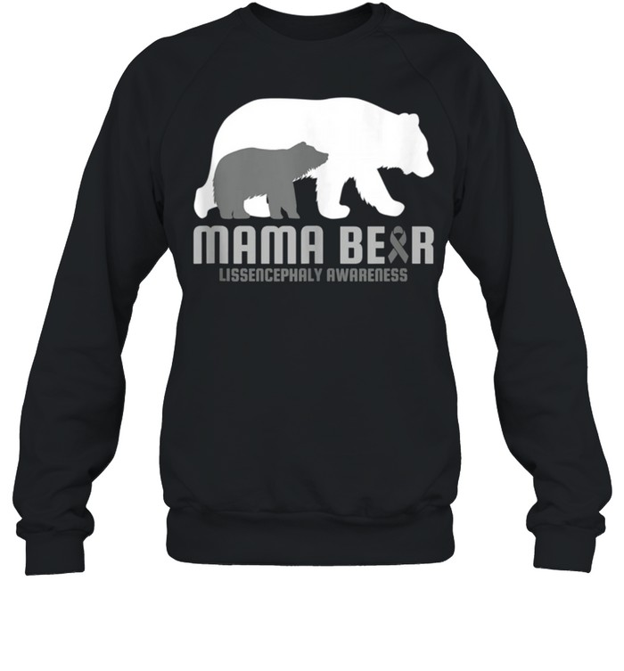 Lissencephaly Awareness Brain Disease Related Mama Bear Ribb shirt Unisex Sweatshirt