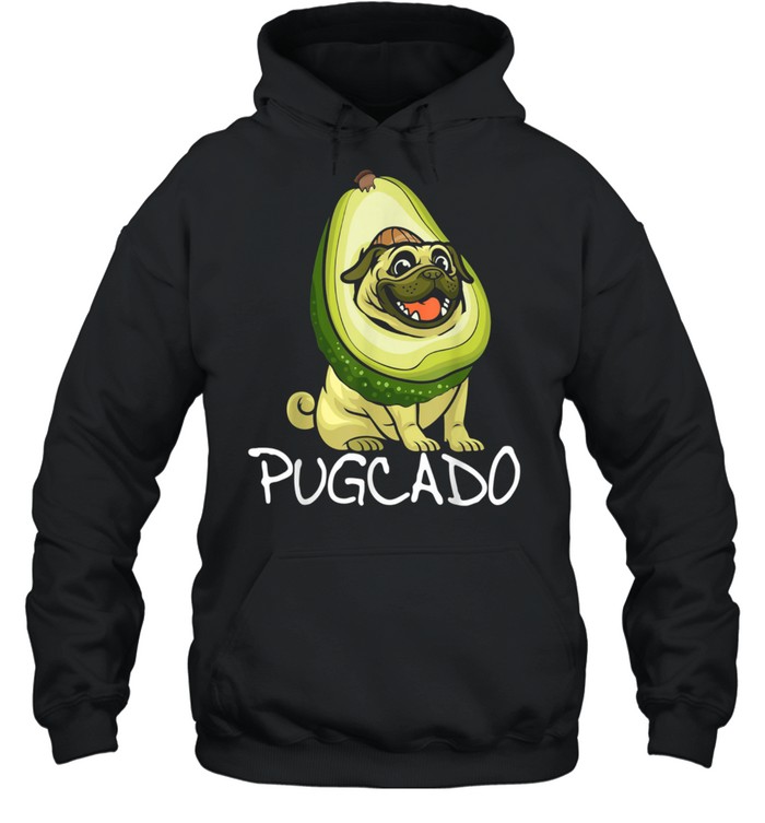 Pugcado Cute Halloween Pug Dog Avocado Vegan Vegetarians shirt Unisex Hoodie