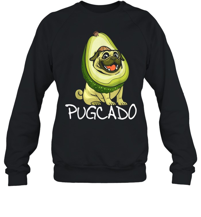 Pugcado Cute Halloween Pug Dog Avocado Vegan Vegetarians shirt Unisex Sweatshirt