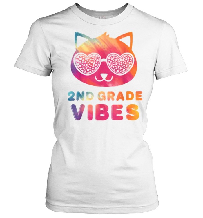 2nd Grade Vibes Colorful Cat Kitty Girl Leopard Eyes T- Classic Women's T-shirt