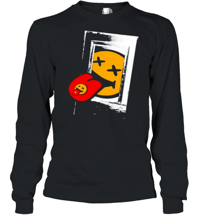 Black summer smiley door shirt Long Sleeved T-shirt