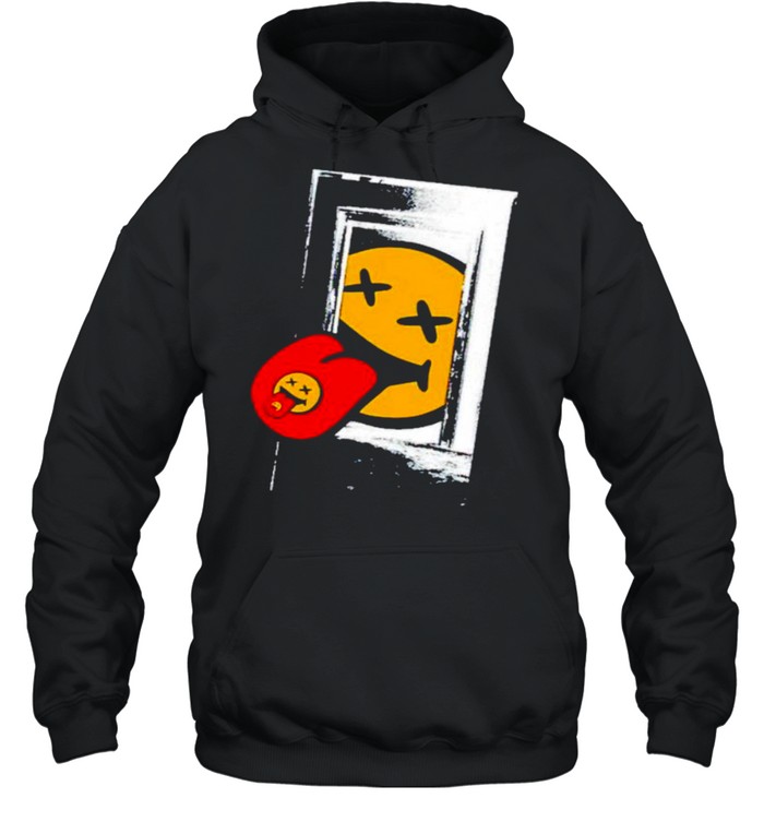 Black summer smiley door shirt Unisex Hoodie