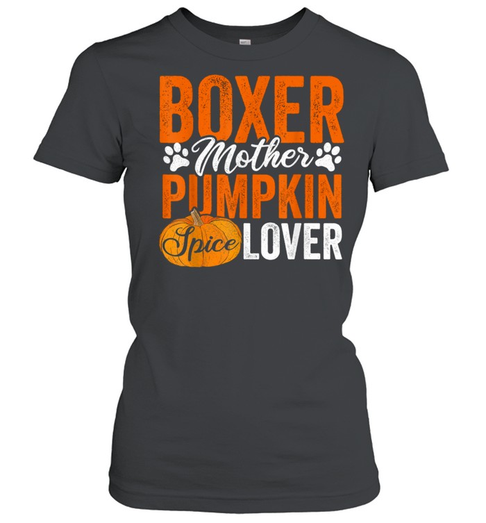 Boxer Dog Halloween Pumpkin Apparel, Autumn Pet shirt Classic Women's T-shirt