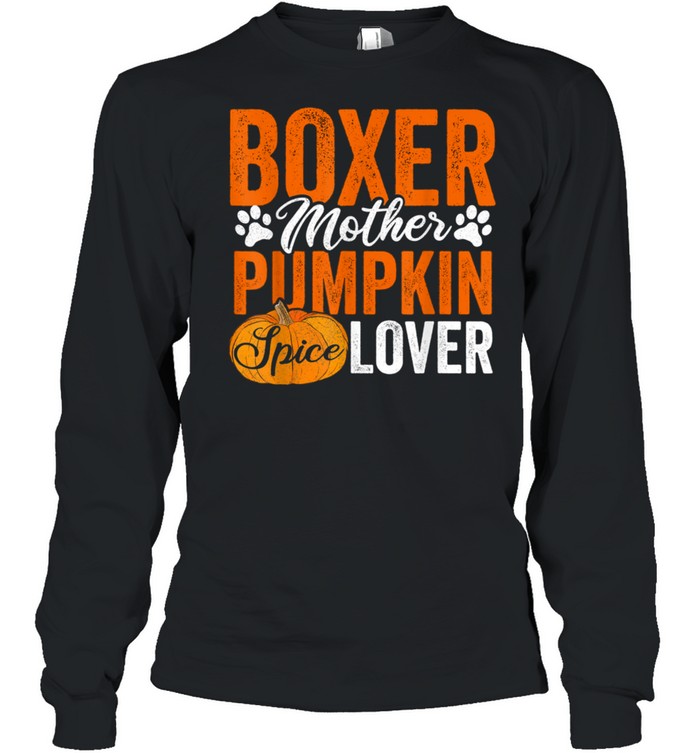 Boxer Dog Halloween Pumpkin Apparel, Autumn Pet shirt Long Sleeved T-shirt