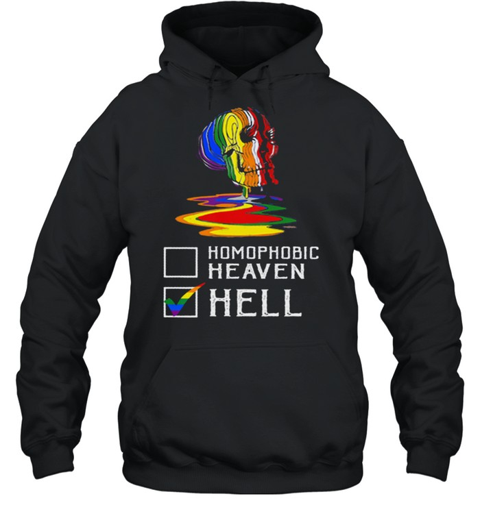 LGBT Skull homophobic heaven hell shirt Unisex Hoodie